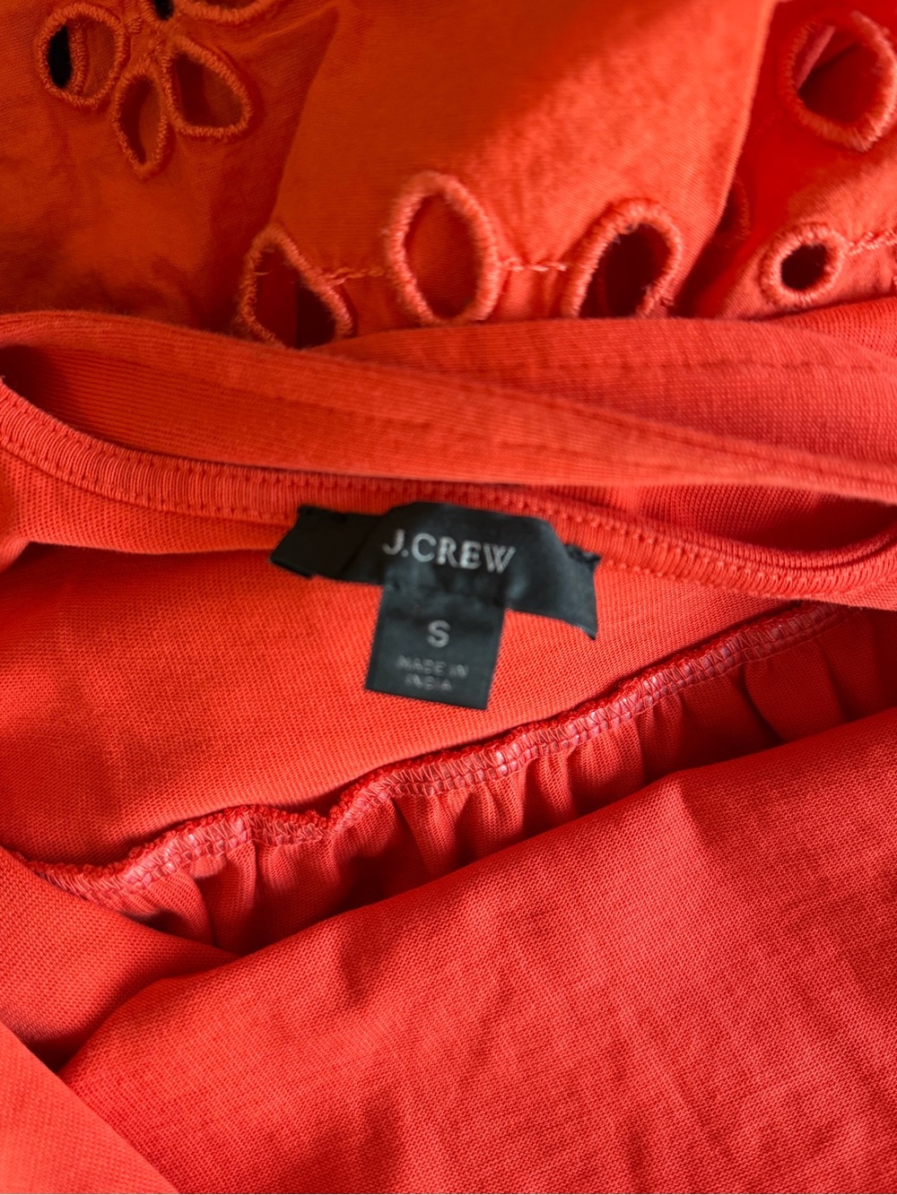 J crew bright Red Sleeveless Sundress with Eyelet Hem - Picture 2 of 2